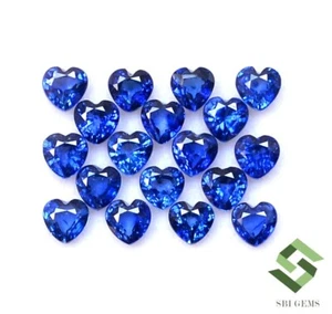 4x4 mm Natural Blue Sapphire Heart Shape Cut Lot 18 Pcs 6.99 CTS Loose Gemstones - Picture 1 of 7