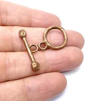 2 Sets Bar Toggle Clasps Set Antique Copper Plated Toggle Clasp, Findings G36551 - Image 1 of 3