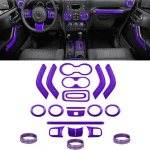 21x Interior Decor Trim Kit for Jeep Wrangler JK JKU 2011-18 Purple Accessories - Picture 1 of 13