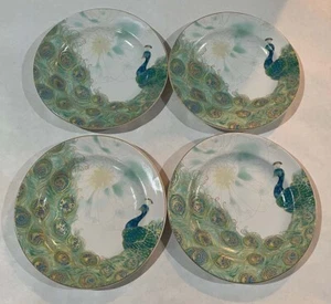 4 x 222 FIFTH PTS Int'l LAKSHMI Peacock Fine China Salad Bread Dessert Plate NEW - Picture 1 of 6