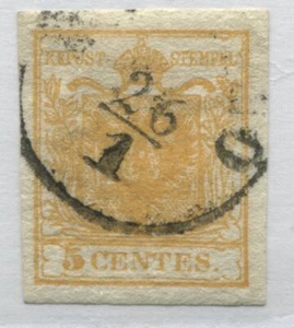Austria 1850 Lombardy Venetia 5 centes yellow used - Picture 1 of 1