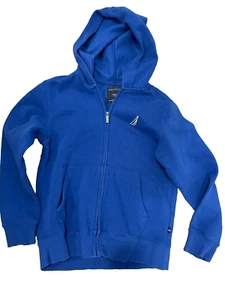 NAUTICA BOYS SIZE M/M 10-12 FRONT ZIPPER HOODED SWEATER JACKET - Picture 1 of 4