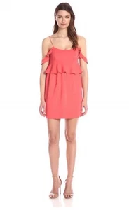 RACHEL ZOE Bridgit Ruffle Peplum Sorbet Mini Wedding Guest Dress NWT Size 2 - Picture 1 of 10