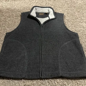 St Johns Bay Fleece Weste Full Zip Herren Größe Large L grau weiß gefüttert weich - Bild 1 von 5