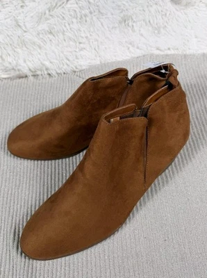 American Eagle Botines Talla 12 Marrón Puntera Almendra Sin Cordones Tacones Bloque Cuero Foto 1 de 4