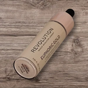 Makeup Revolution LIQUID HIGHLIGHTER Illuminator Blush Face EUPHORIC GOLD Sealed - Picture 1 of 24