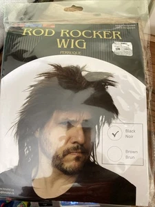 Men`s Women`s Black Glam Rock Wig for 80s Rocker Rock Star Costume Spiked Hair - Picture 1 of 5