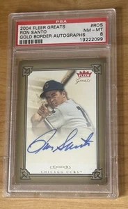 2004 Fleer Greats Gold Border Autographs Ron Santo Auto PSA 8 Pop 2 None Higher - Picture 1 of 2