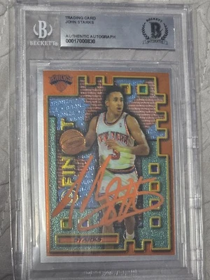 Topps John Starks 1996 automático M38 Beckett auténtico Foto 1 de 4