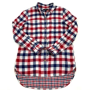 Madewell Camicia Donna Tg XS Plaid Rosso Bianco Ex Fidanzato Emmett Bottoni - Foto 1 di 7