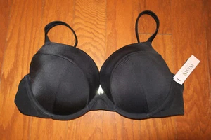 36C Victoria's Secret ❤️ Swim suit ❤️ PUSH UP TOP BIKINI ❤️ EXTRA PADS NWT BLACK - Picture 1 of 5