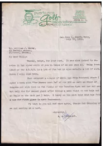 July 1959 Puerto Rico Golf Association ORIGINAL LETTER Abe Copeland Bill Earley - Picture 1 of 2
