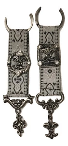 Welforth Fine Pewter Fleur de Lys Tapestry Keyring Duo - Picture 1 of 3