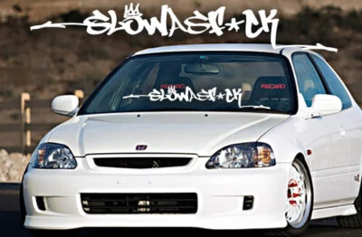 Calcomanía adhesiva lenta como FCK vinilo coche JDM illest illmotion postura deriva euro KDM Foto 1 de 3