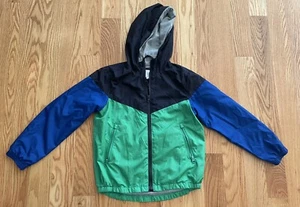 GAP Kids Zip Front Blue Green Jersey Lined Hooded Jacket Windbreaker sz M 8 EUC - Picture 1 of 6