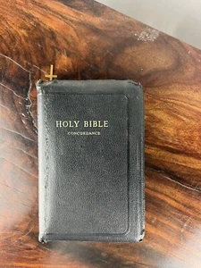 Heilige Bibel roter Brief Edition Reißverschluss KJV Weltverlag Konkordanz 1953 - Bild 1 von 15