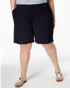 Tommy Hilfiger Women Hollywood Bermuda Shorts Navy Plus Size 24W - Picture 1 of 2