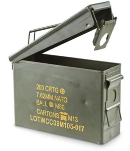 Ammo Box Can 30 Cal Ammunition Steel Fully Sealed Used EX Military Army - Picture 1 of 12