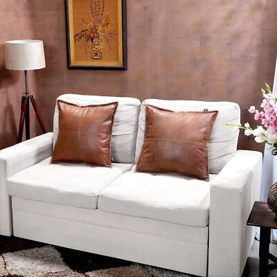 Желтовато-коричневый антикварный мягкий кожаный наволочка из овчины для дивана наволочки домашнего декора - Изображение 1 из 4