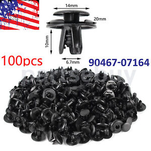 100Pc Fender Clips Push Rivets Retainer For Toyota Sienna Yaris 2015 90467-07164
