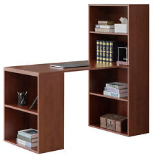 New Computer Writing Workstation Table with Combo Bookshelf Bookcase