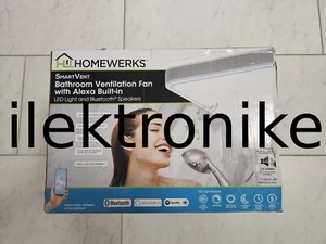 Brand NEW HOMEWERKS SmartVent Bathroom Ventilation Fan LED Light & Alexa - Picture 1 of 3