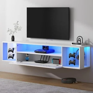 Floating TV Stand Entertainment Centre with LED Lights, LED Media Console TV ... - Picture 1 of 7