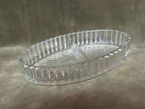 Vintage 1940's Heisey Glass Ridgeleigh Art Deco Ribbed Relish Dish #2 - Picture 1 of 3