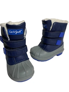 Cat & Jack Azul y Gris Niño Pequeño Talla 7 Termolite Cálido Nieve Invierno Pato Botas - Imagen 1 de 10