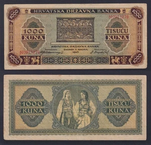 Banconota Croazia 1000 kuna 1943 P.-12a BB/VF - Picture 1 of 2