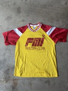 90s High Five Wisconsin FMI Vintage XL / L  Yellow Soccer Jersey Kit - Picture 1 of 8