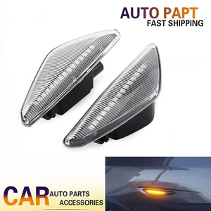 L+R Clear Amber LED Front Side Marker Light Kit For BMW X3 F25 X5 E70 X6 E71 E72 - Picture 1 of 9