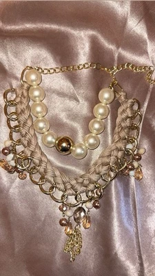 Elegante Colar Babador Colar Gargantilha de Cristal Pérola Falsa de Formatura de Casamento - Imagem 1 de 2