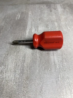 Powerbuilt Stubby Phillips Screwdriver CR-V 2x1-1/2 Inch Hand Tool USA - Image 1 of 4