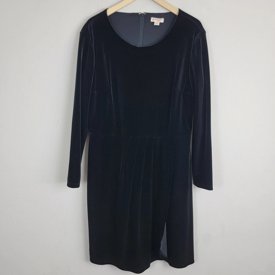 Brooks Brothers красный флис платье XL черный бархат искусственного надежном декольте - Изображение 1 из 4