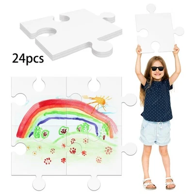 24 pezzi di puzzle vuoti in cartone bianco, accessori da 12,01 pollici x - Immagine 1 di 4