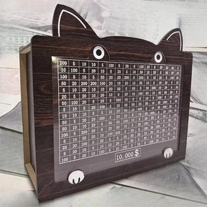 Wooden Savings Box Birthday Gift Desktop Saving Challenge Box Retro Design for - Picture 1 of 7