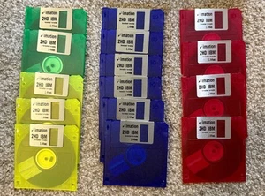 RARE ! Disquettes Neon 9 Imation IBM 2HD 1,44 Mo 3,5" - Photo 1/1