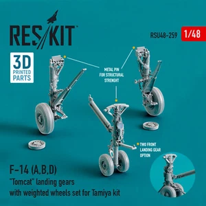 F-14 A,B,D Tomcat landing gears with weighted wheels set 1/48 Reskit RSU48-0259 - Picture 1 of 4
