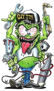 Aufkleber Mechaniker Monster 8,5 x 5,5 cm Mechanic Kustom Kulture Decal Sticker - Picture 1 of 1