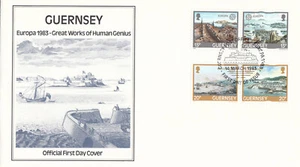 (140294) Great Works of Human Genius GB Guernsey FDC 1983 - Picture 1 of 1