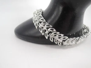 Silberton Blätter Link Armband, 1950-60er Jahre - Bild 1 von 3