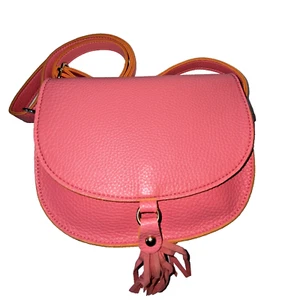 Pink Orange Cross Body Saddlebag Tweens 20cm Trim Hot Pink Interior Pavement VGC - Bild 1 von 9
