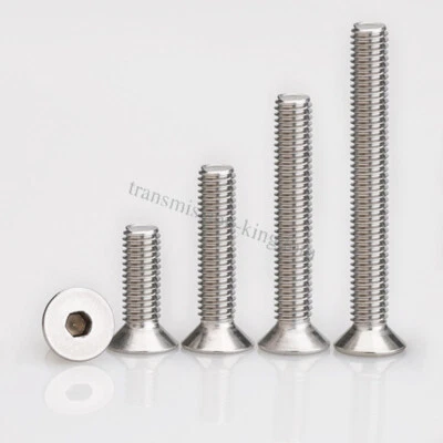 M2 M2.5 M3 M4 M5 Countersunk Head Hex Socket Cap Screws Bolts A2 304 Stainless