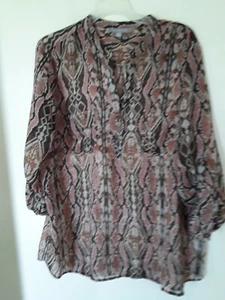 Top transparente con cuello en V estampado animal de la colección NY para mujer talla XL - Imagen 1 de 3