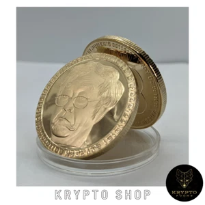 BTC Bitcoin Satoshi Nakamoto Gold Krypto Münze NEU - Bild 1 von 3