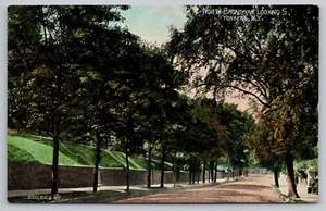 1908 Yonkers NY North Broadway Blick nach Süden Straßenansicht unbestellte Postkarte - Bild 1 von 2
