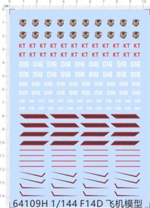 1/144 F-14A TOMCAT Fighter SP313 Razgriz Markings Transfer Sheet Water Decal - Picture 1 of 2