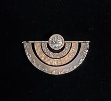 Sterling Silver & Glass Articulated Brooch Pendant Signed Israel Moving Parts