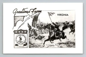 RPPC Saludos de Virginia VA sello estatal B&W collage postal sin publicar - Imagen 1 de 2
